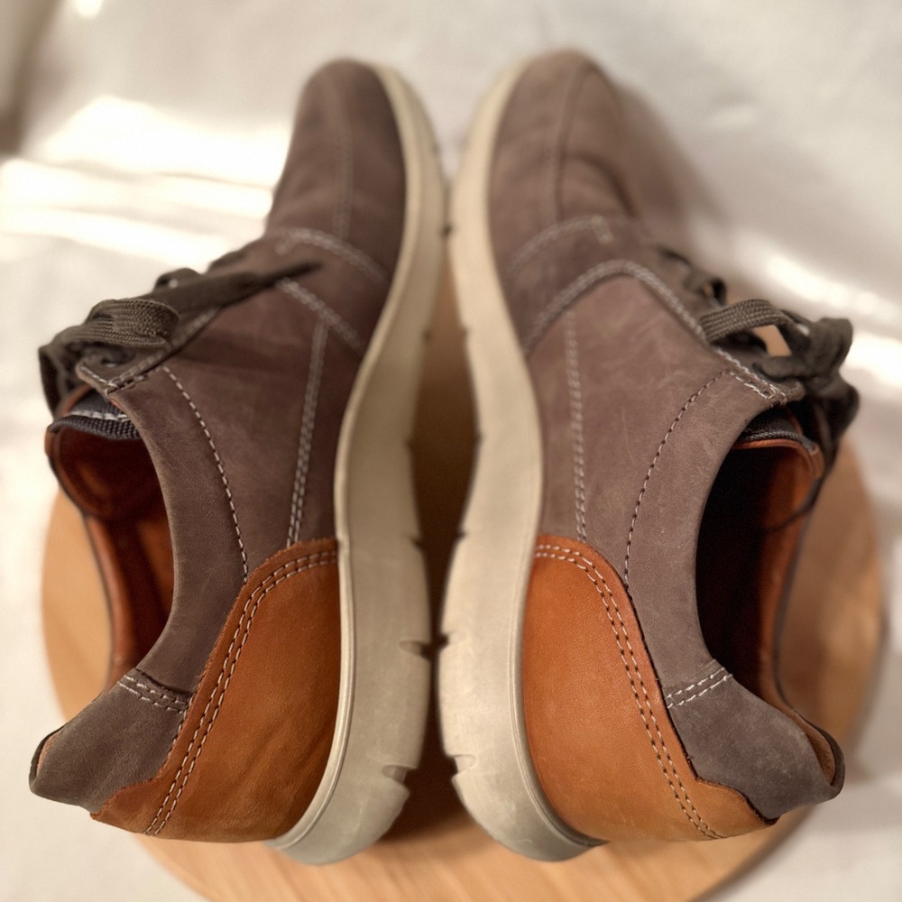 ECCO Mens Kyle Casual Tie Sneakers Brown Nubuck Leather Low Top Shoes Size 44 - Picture 6 of 9
